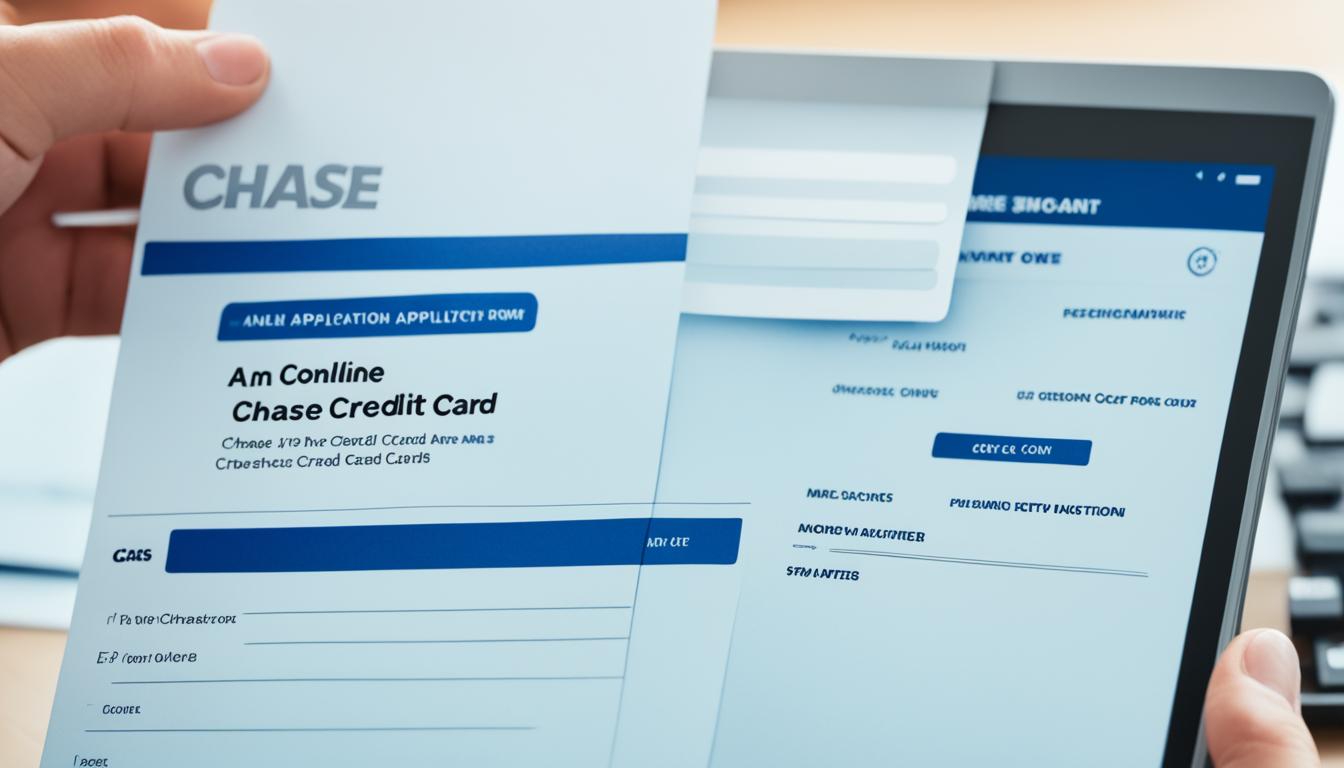 Online application process for Chase credit card